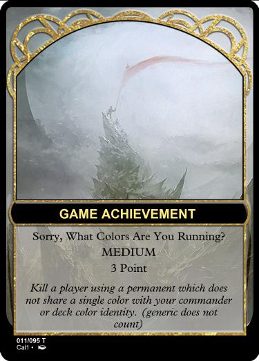 Game achievement sorry, what colors are you running?